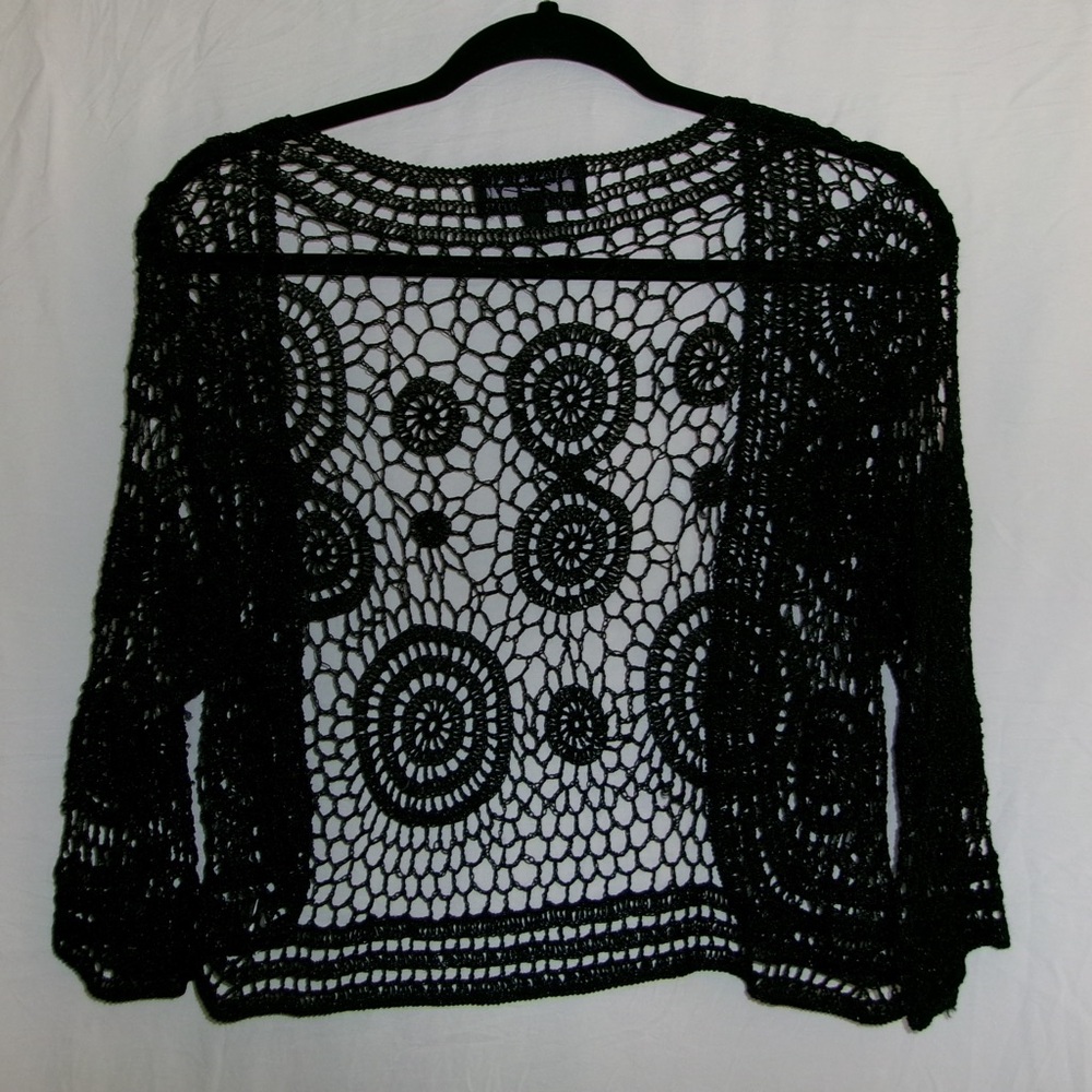 Black Crochet Cardigan